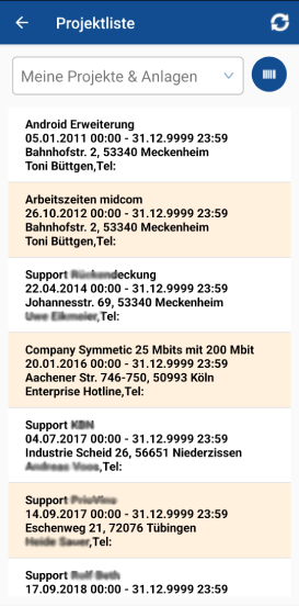 Geplante Objekttourliste für den Revierfahrer